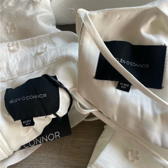 HELEN O’CONNOR paper daisy white 3d embellished crop top + mini Skirt Set XS NEW - Picture 5 of 10